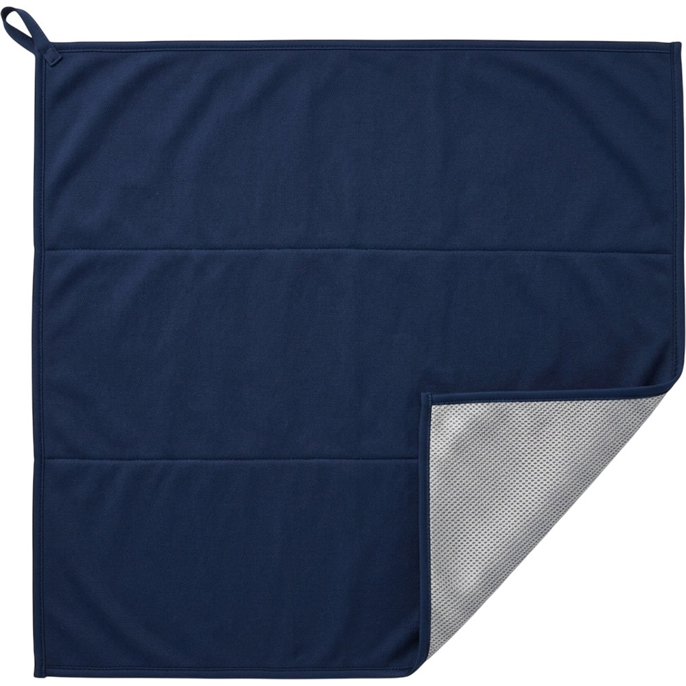 Gndmv Double-Layer Mesh-Backed Training Towel 72 x 34 cm Navy Silver - Product view